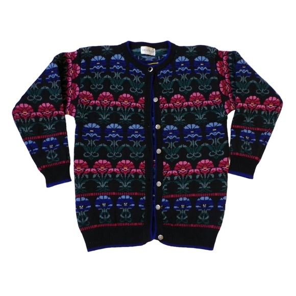 Deans Of Scotland | Vintage Floral Wool Cardigan (S-M) - Picture 4 of 12